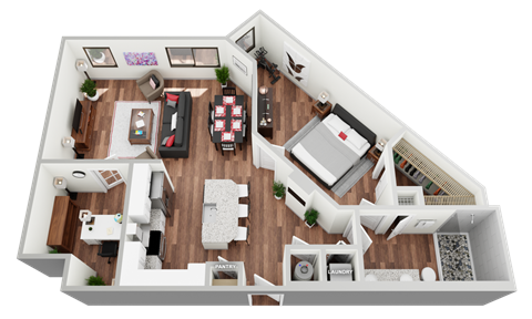 1E Floor Plan at Magnolia Square, Florida, 34109